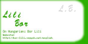 lili bor business card